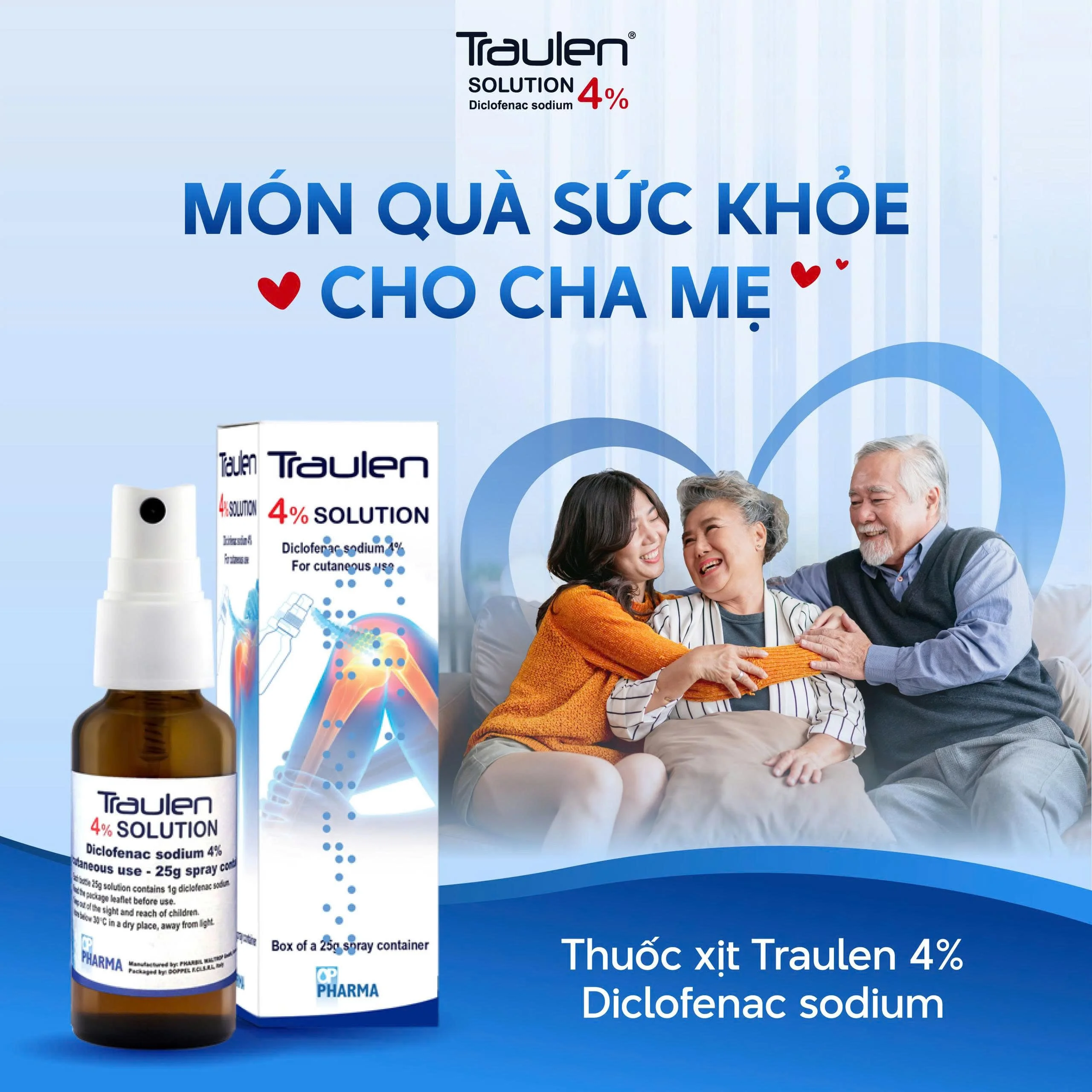 Traulen 4% Solution giúp bạn chủ động xử lý cơn đau cơ xương khớp