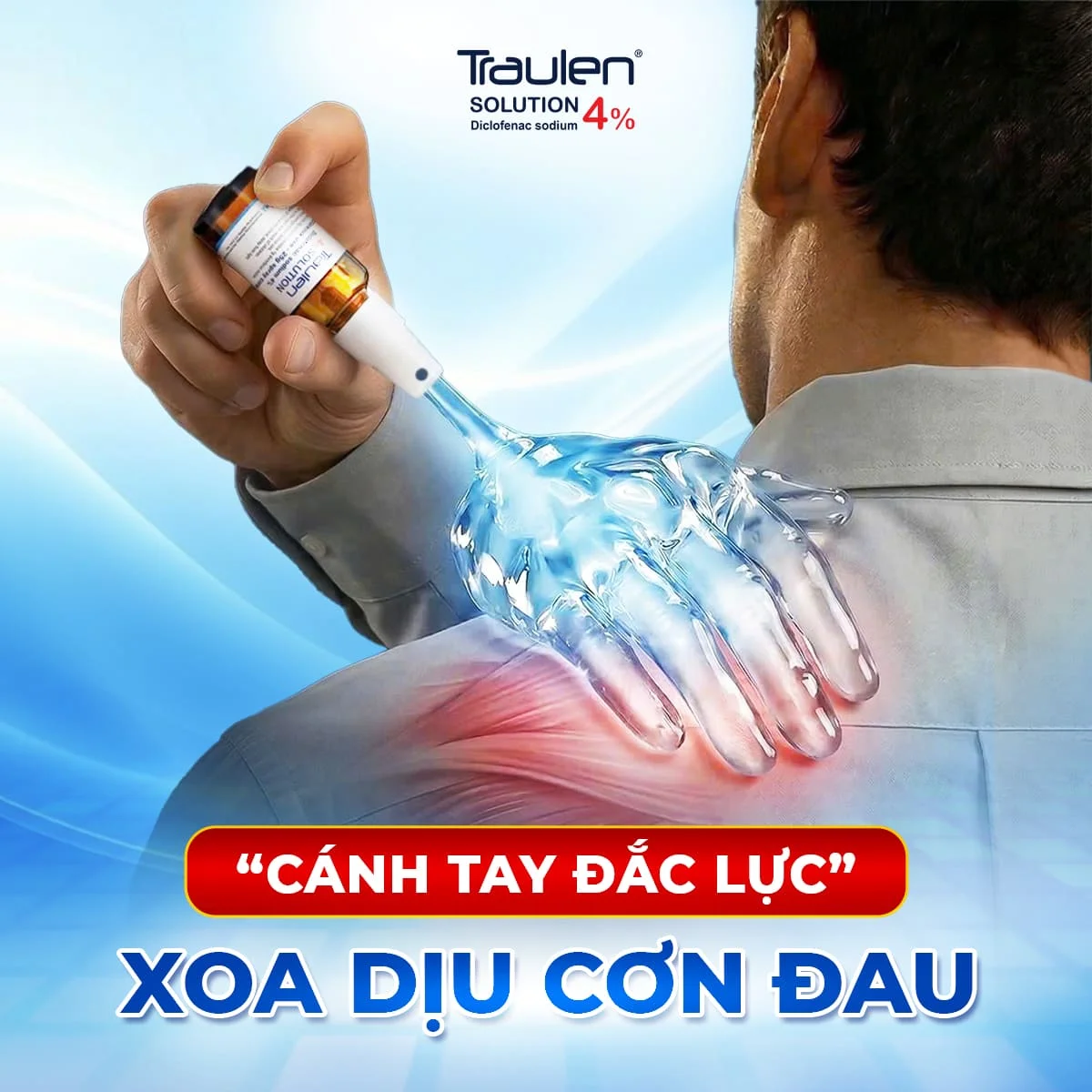 Xịt giảm đau xương khớp Traulen 4% Diclofenac có ưu điểm là dễ sử dụng, tác dụng nhanh tại chỗ và ít ảnh hưởng đến dạ dày so với thuốc uống