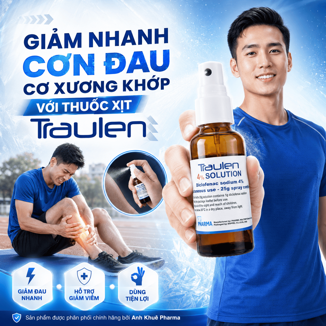 Trang bị ngay Traulen 4% Solution để chủ động kiểm soát cơn đau và giúp những người thân yêu luôn vận động thoải mái mỗi ngày